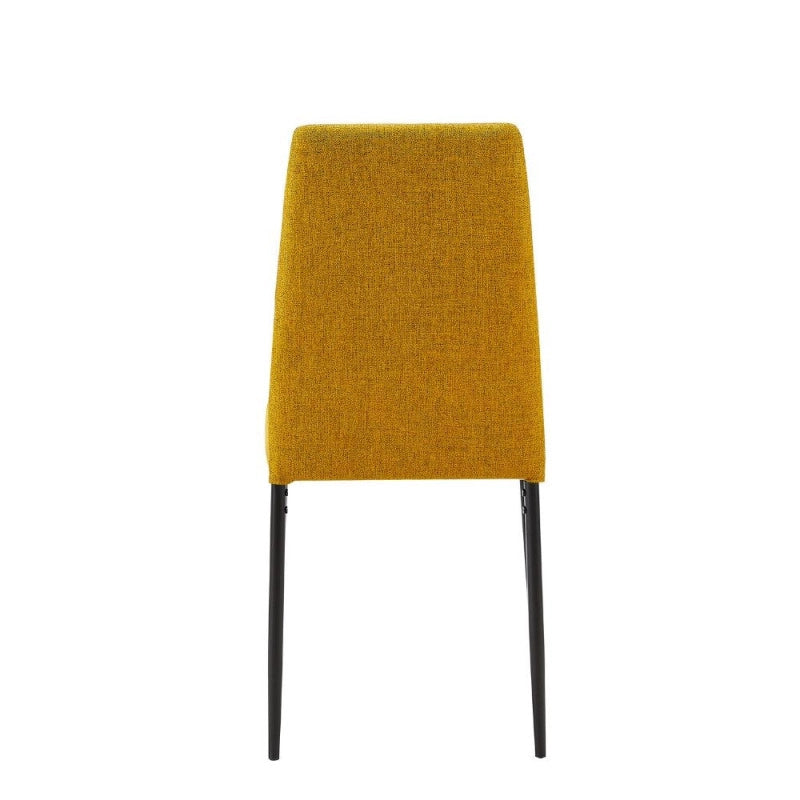 Sedia da pranzo Adara in tessuto senape set 4 pezzi