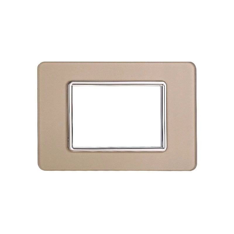 Placca In Vetro Serie Starlight 3P Colore Oro Compatibile Con Vimar Plana