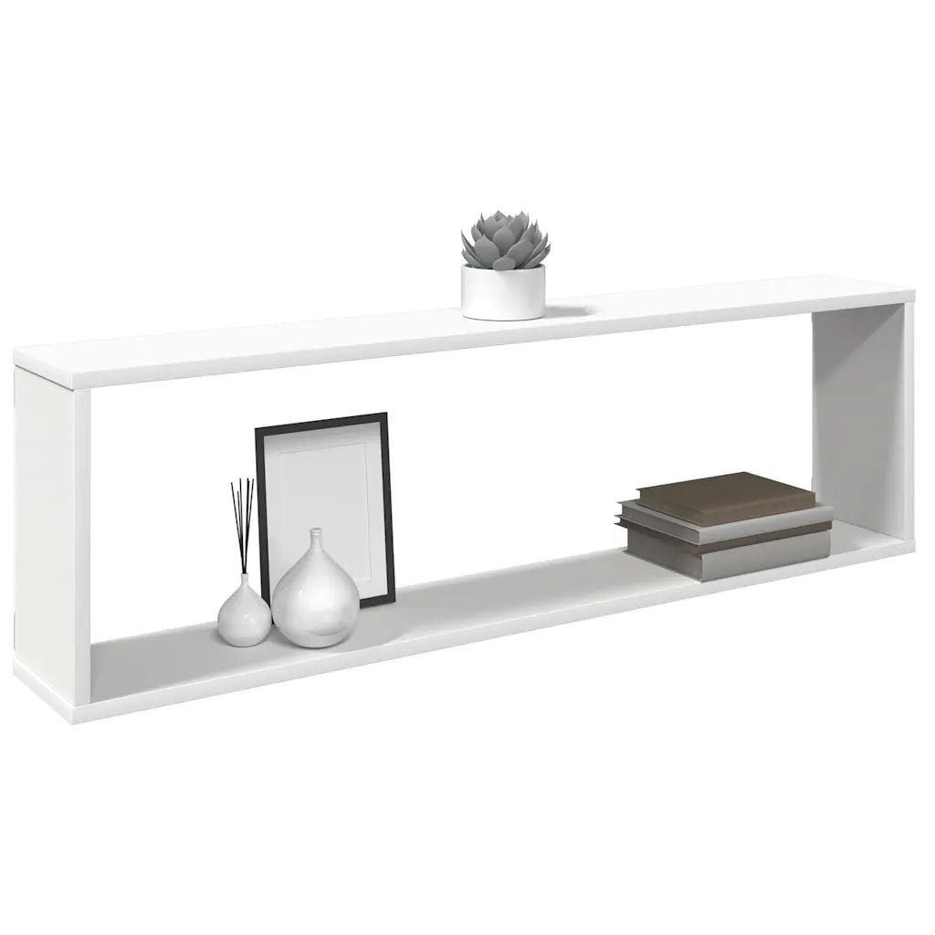 Mensole Parete a Cubo 2 pz Bianco 100x15x30 cm in Multistrato 807079