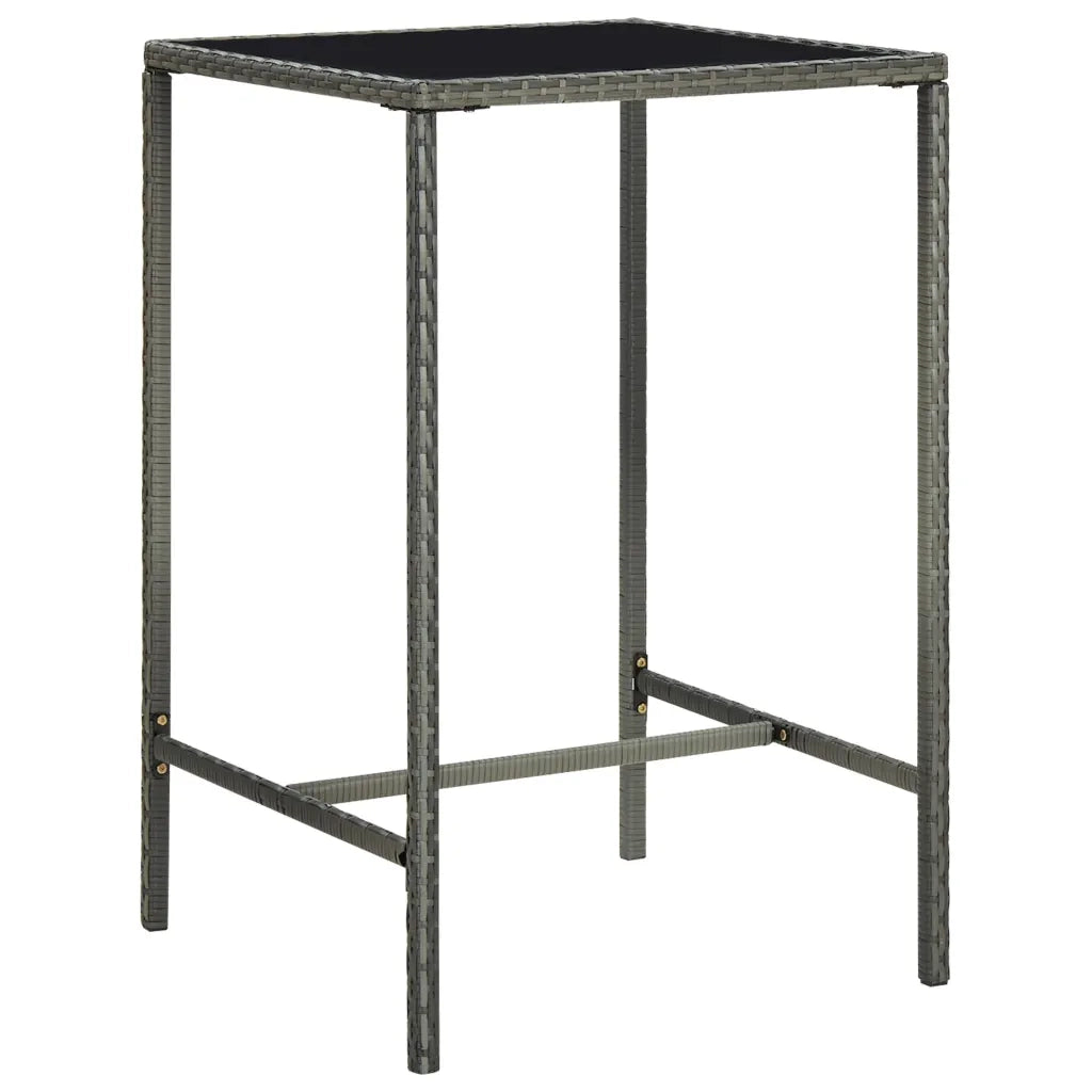 Set Bar da Giardino 5 pz in Polyrattan Grigio