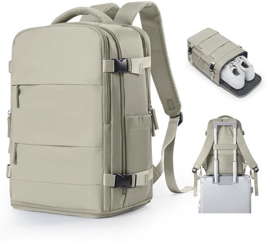 Borsa a Mano da 40x20x25 cm per Bagaglio a mano per voli in classe low cost Borsa per laptop da 14 pollici per uomo e donna Borsa da viaggio quotidiana in colore grigio scuro