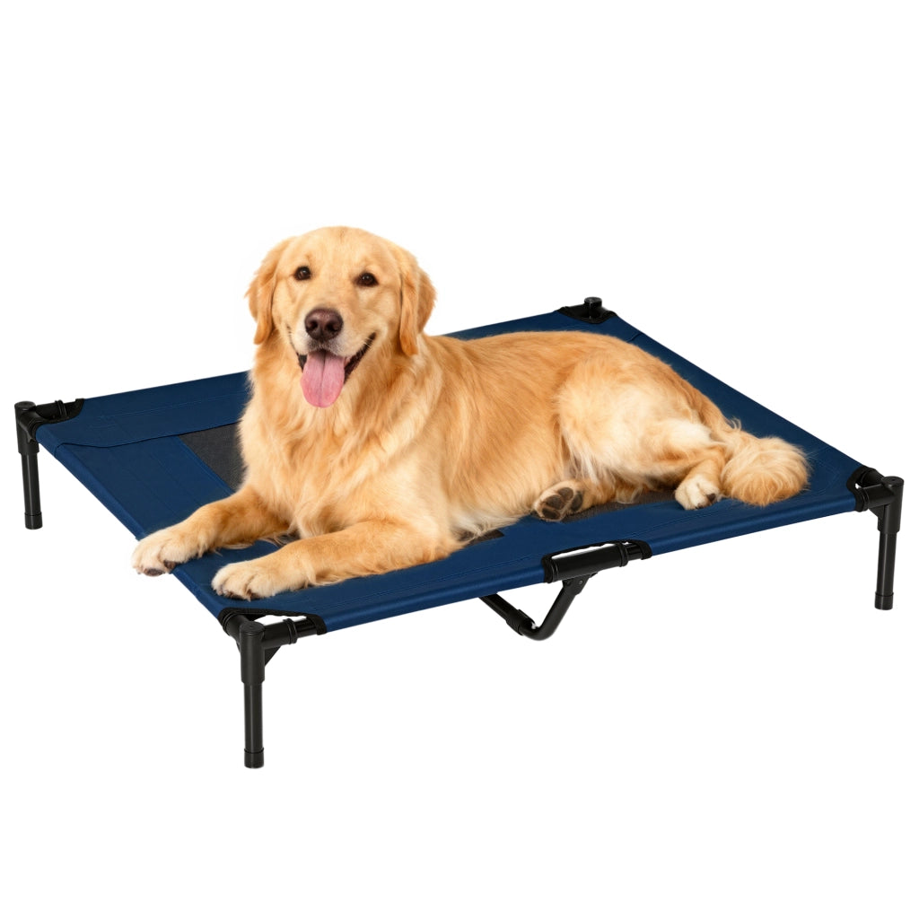 Letto per Animali Domestici Portatile con Rete Traspirante ¨C Zephmum ¨C 91.5x76.2x18 cm Blu