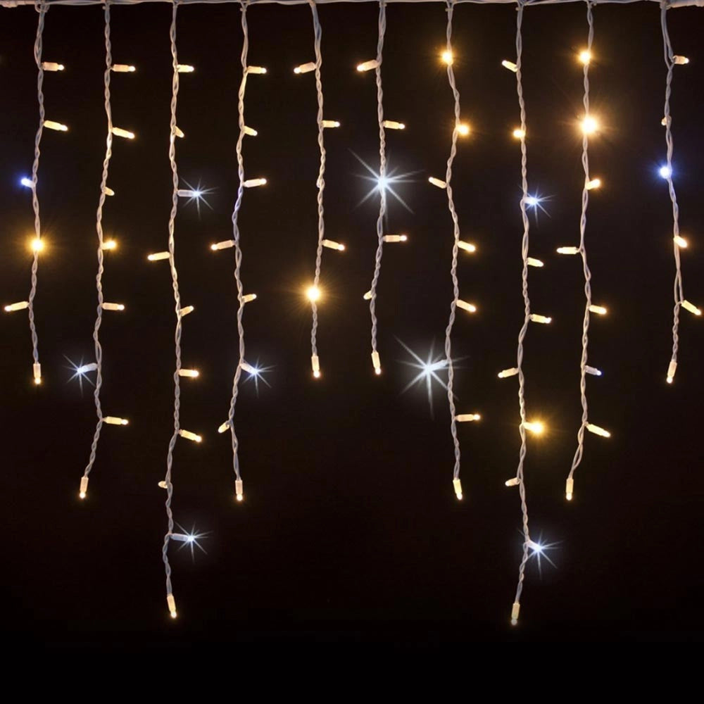 Trade Shop - Tenda Luminosa Natalizia 150 Led Con Flash Bianco Caldo 3mt Esterno Prolungabile -