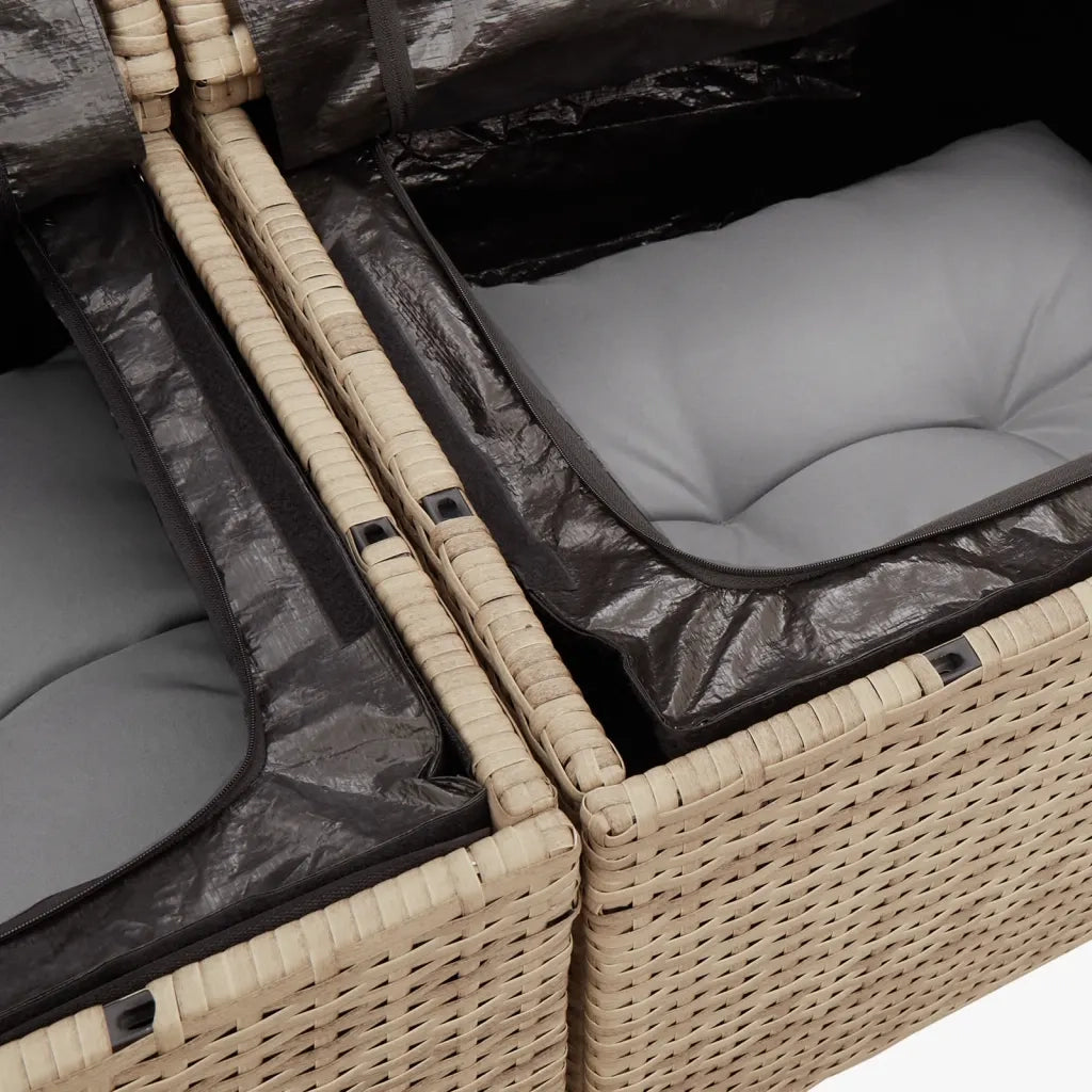 Set Divano da Giardino 6 pz con Cuscini Beige Misto Polyrattan 3256444