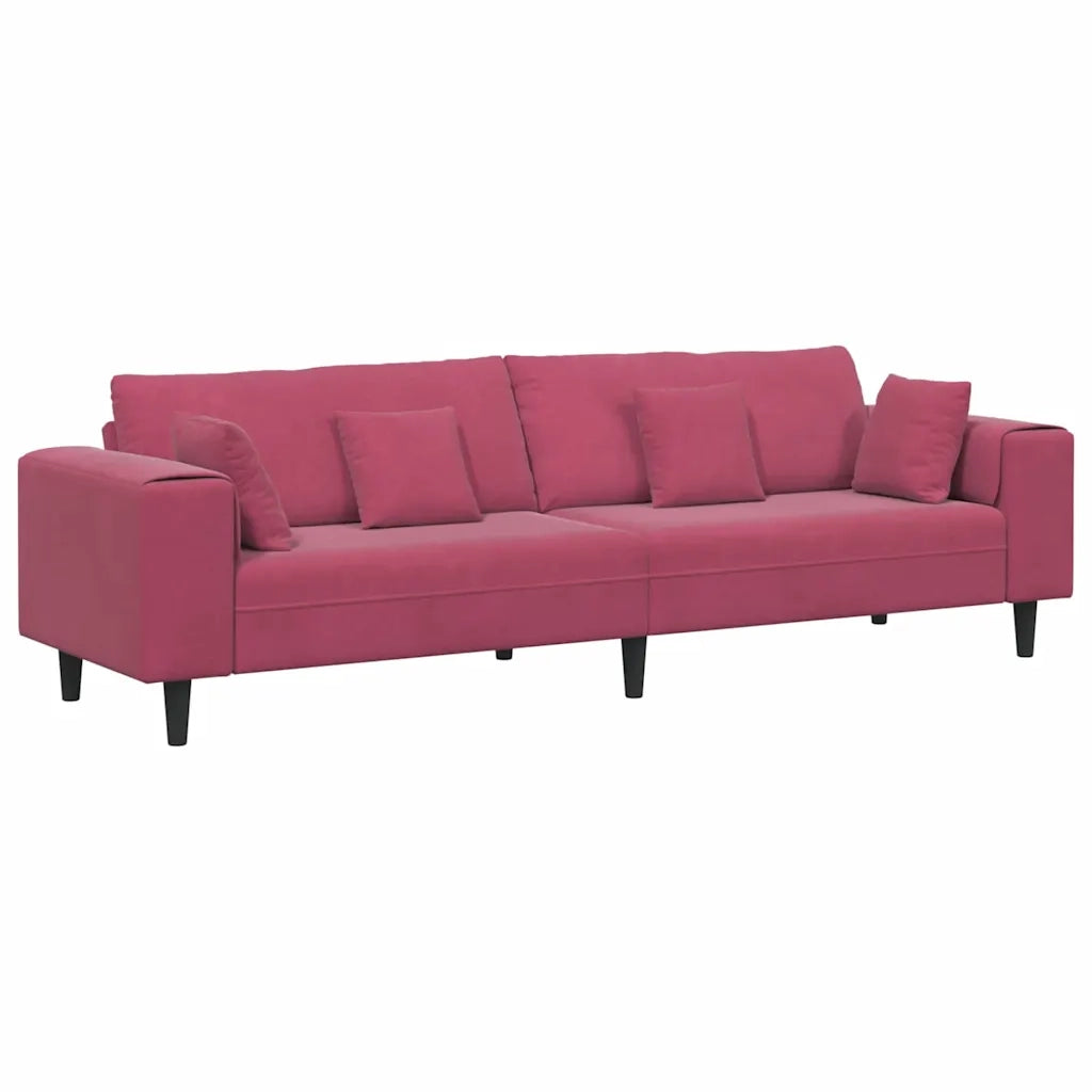 Divano Rosso Vino 250 x 77 x 76 cm Velluto 3335157