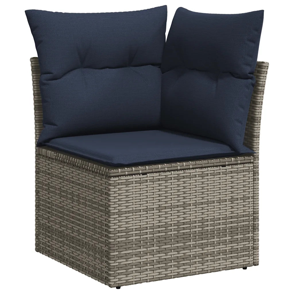 Set Divani da Giardino 9 pz con Cuscini Grigio in Polyrattan 3221770