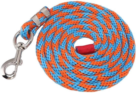 Tricot per cavalli - corda in nylon - duraturo e resistente - 4 metri - per animali e allenamento - blu-arancione - adatto per animali domestici