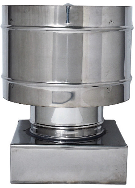 FUMAIOLO FISSO ANTIVENTO INOX Quadrato cm. 42x42