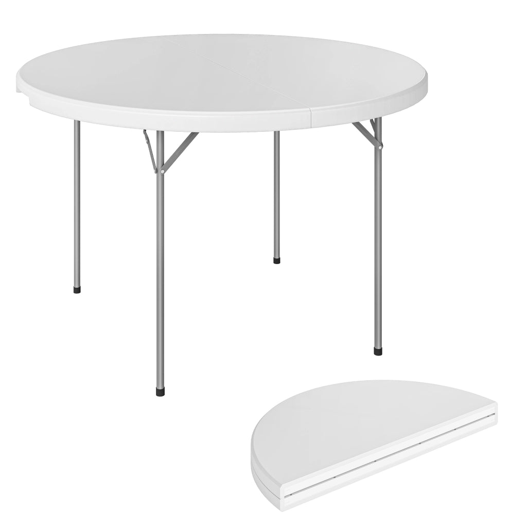 Tavolo Pieghevole da Pranzo ¨C Minimal ¨C Bianco 120x120x74 cm