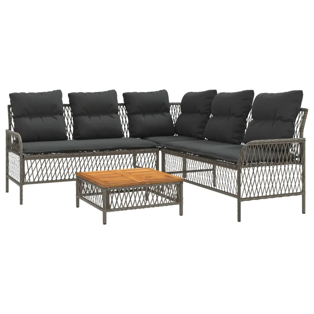 Set Divano da Giardino 2 pz con Cuscini Grigio in Polyrattan 368734