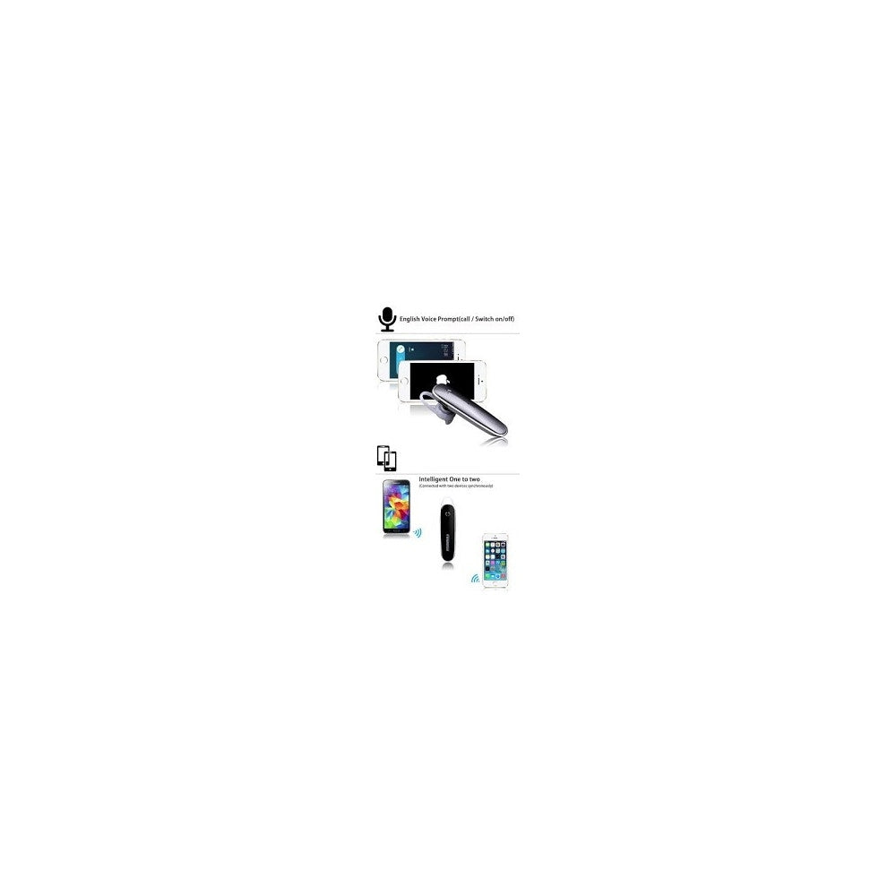 Trade Shop - Auricolare Bluetooth V4.0 Hd Ricevitore Telefonico Microfono Smartphone -