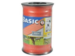 FETTUCCIA PER ELETTRORECINZIONE  mm.20h., 6 fili inox, carico max Kg.60  mt.200    KERBL