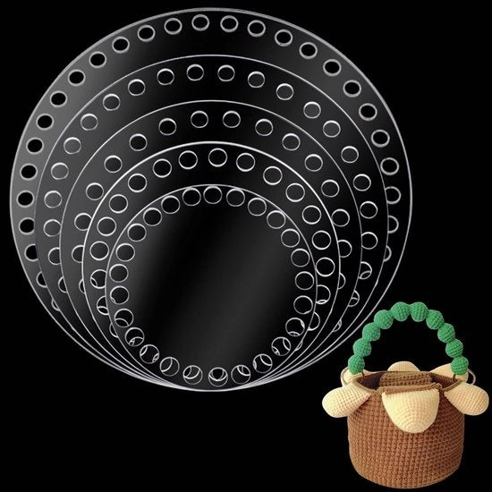 Pannelli di tessitura acrilica - Bodini manici - Translucidi - Borse da lavoro DIY - Attività di ricamo - Adatto per intrecci e cuciture - 5 misure