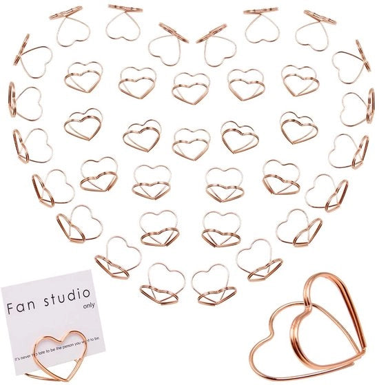 Houder di posizionamento di foto mini metallico a forma di cuore per 36 pezzi, tabelle di posizionamento rosé, houder di tabelle per evento, houder di tabelle per ufficio, houder di tabelle per ristoranti.