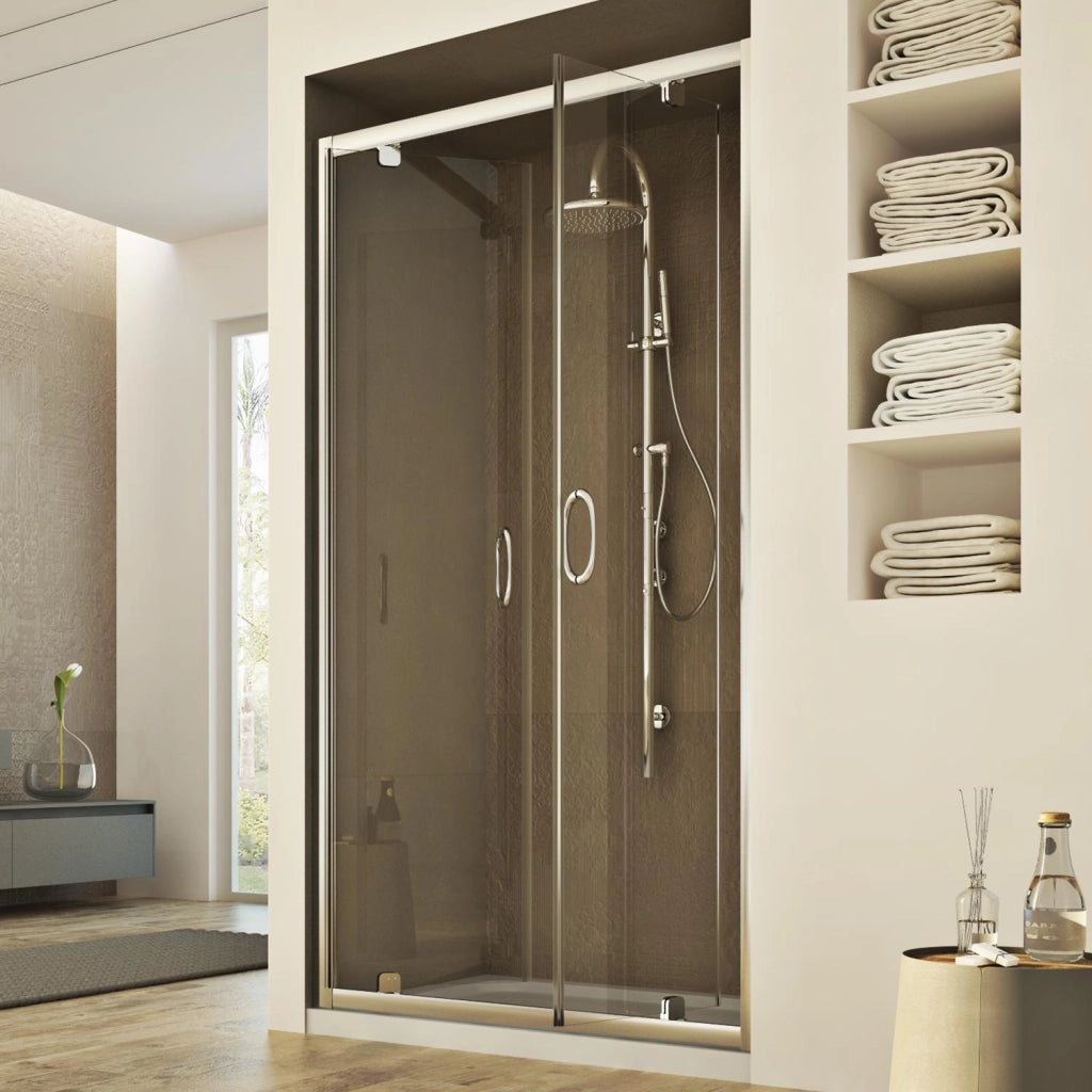 Porta Doccia 90CM H185 trasparente  mod. Sintesi 2 Ante