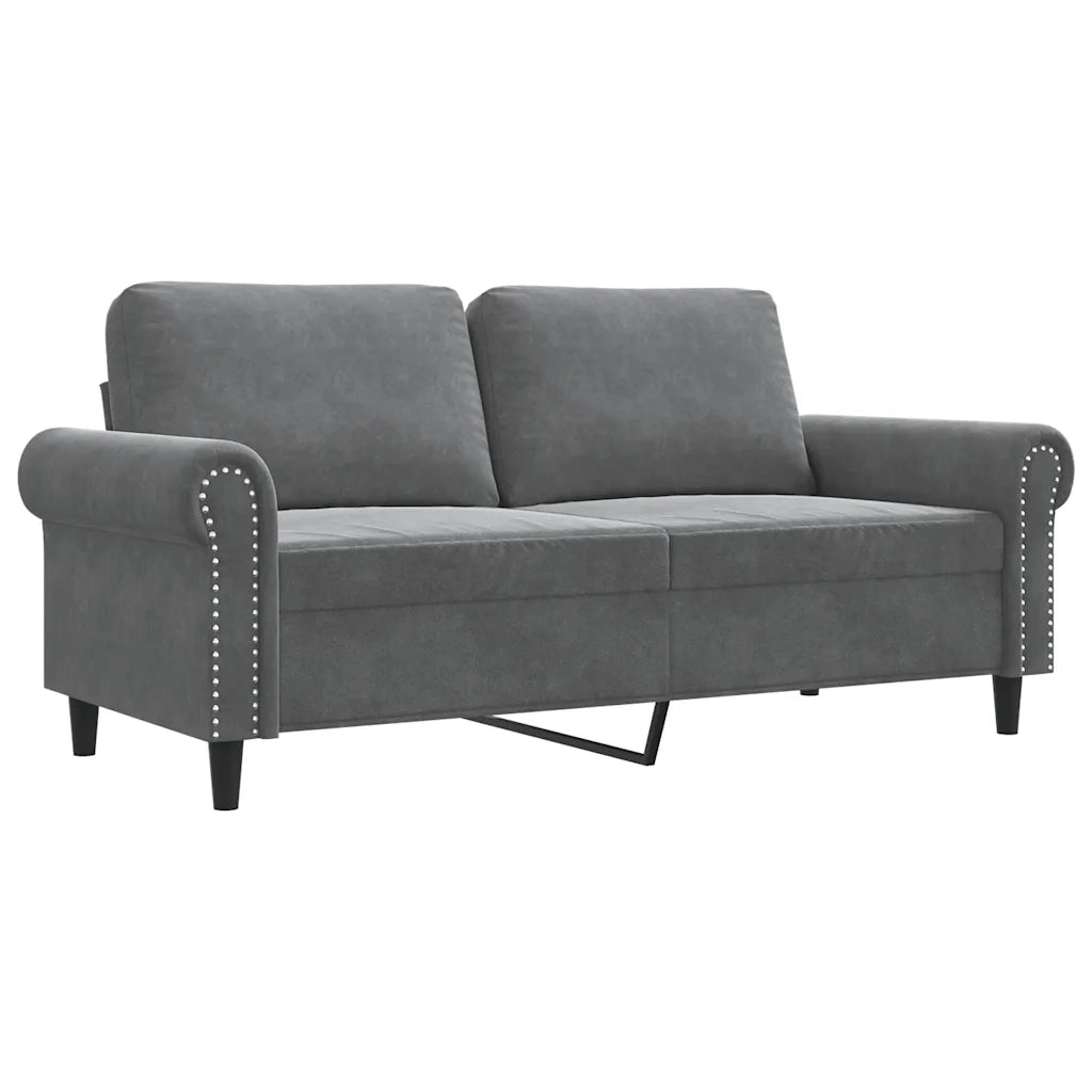 Divano a 2 Posti grigio scuro140 cm in Velluto 359530