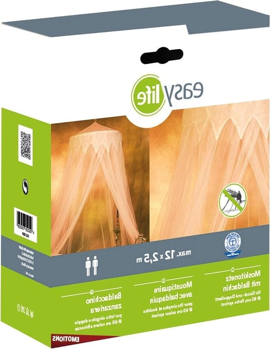 Tenda da letto con baldacchino 125x25m, rete da zanzare e mosche, seta anti insetti