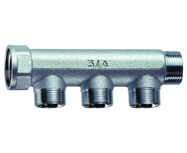 COLLETTORE LINEARE IN OTTONE PER RISCALDAMENTO MASCHIO FEMMINA 1 X 3 VIE   FAR RUBINETTERIE