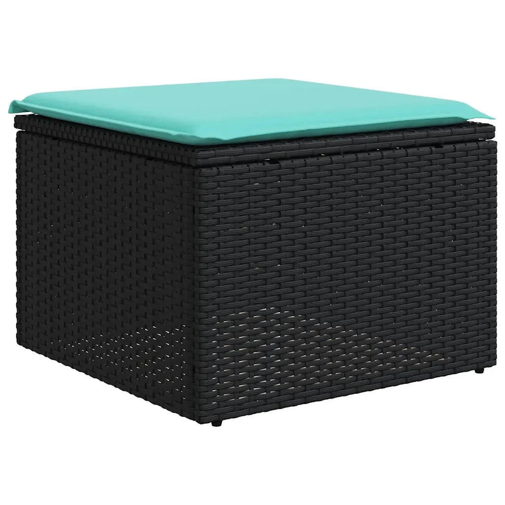 Set Divani da Giardino 7 pz con Cuscini Nero in Polyrattan 3220496