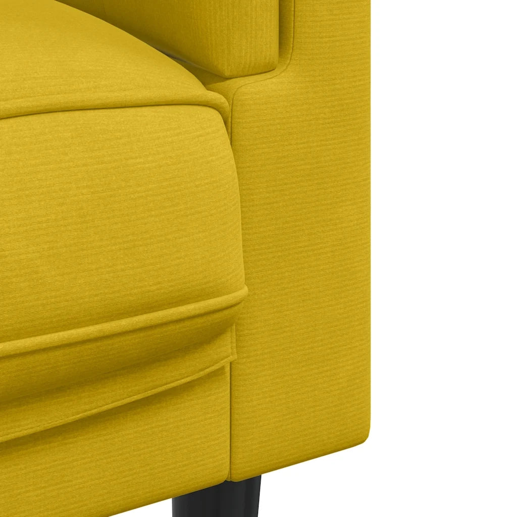 Divano a 3 Posti con Cuscini Giallo in Velluto 372648
