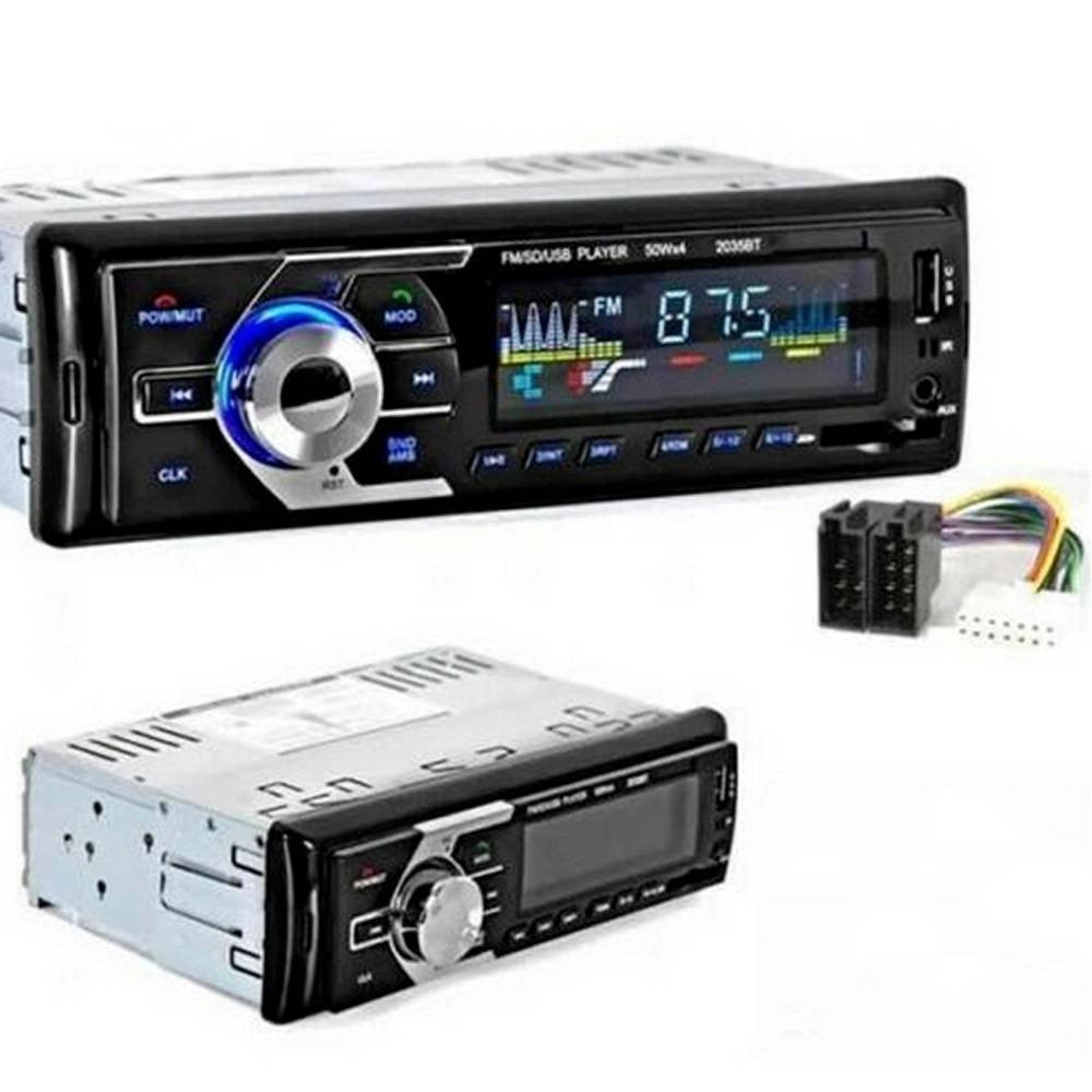Trade Shop - Autoradio Stereo Per Auto Bluetooth Radio Fm Musica Mp3 Sd Usb Mmc Card 2035bt -