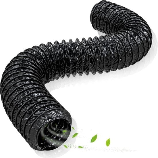 Slang di ventilazione in PVC flessibile Ø 150mm / 152mm - 4m lunga - condotto di aspirazione nero - asciugacapelli e asciugatutto di aria condizionata