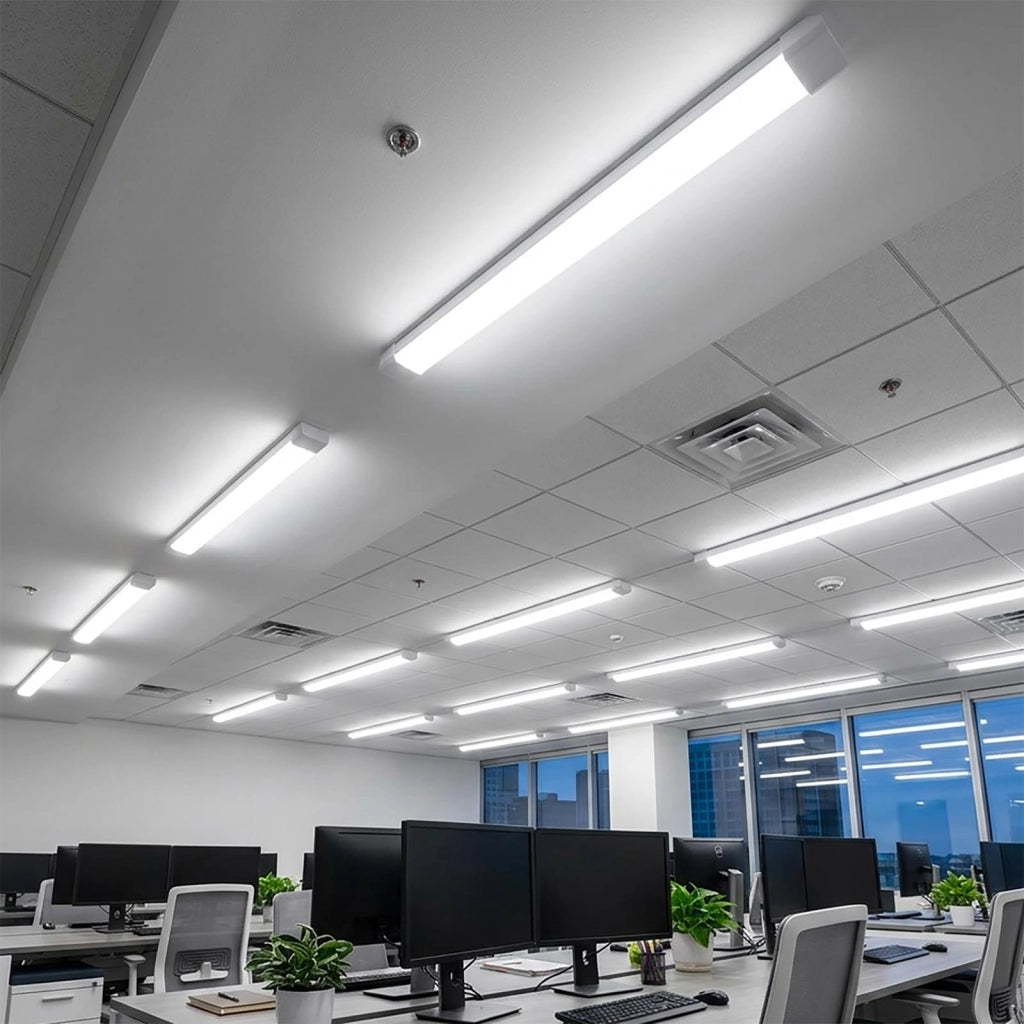 Plafoniera lineare slim moderna LED 72W 150cm lampada CCT 7200lm luce soffitto parete garage officina negozio 230V