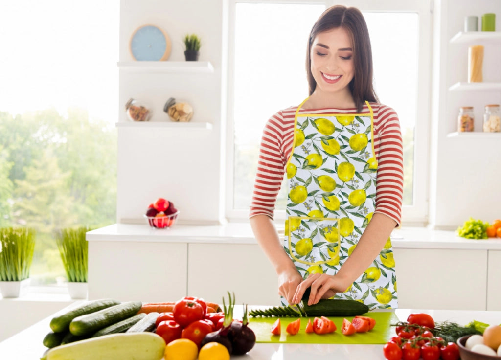 Pack 2 Pezzi Grembiule Alto Pettorina Cucina Chef Casa Con Tasche Peschiera