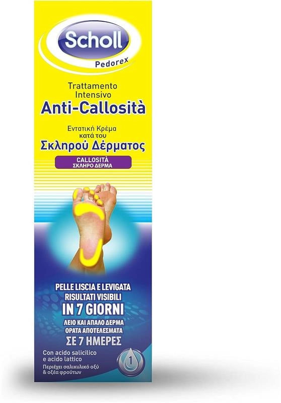 SCHOLL TRATTAMENTO INTENSIVO ANTI CALLOSITÀ CON ACIDO SALICILICO E ACIDO LATTICO USO QUOTIDIANO SENZA CALLI IN 7 GIORNI