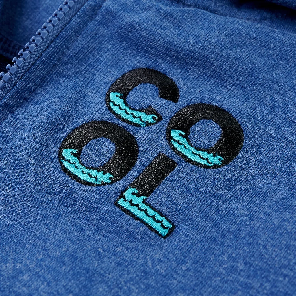 Felpa con Cappuccio e Cerniera per Bambini Blu Scuro M¨¦lange 92