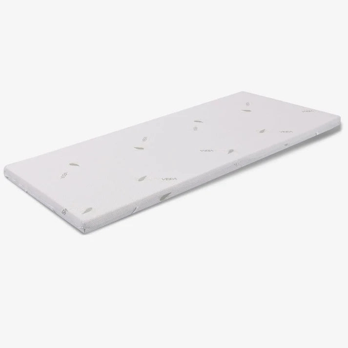 Topper Singolo 80x190 in waterfoam - alto 5 cm, sfoderabile, tessuto AloeVera | Correttore H5