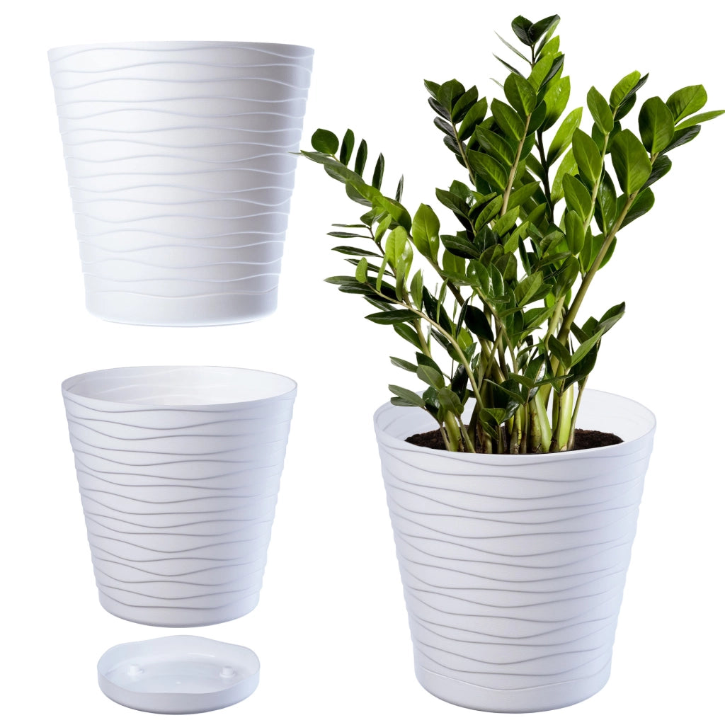 Vaso da fiori KADAX 17 cm con coperchio e supporto, supporto per fiori in plastica