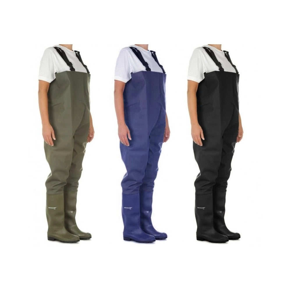 Trade Shop - Scafandro Da Pesca Stivali Coscia Tuta Waders Caccia Agricoltura Impermeabile -    44