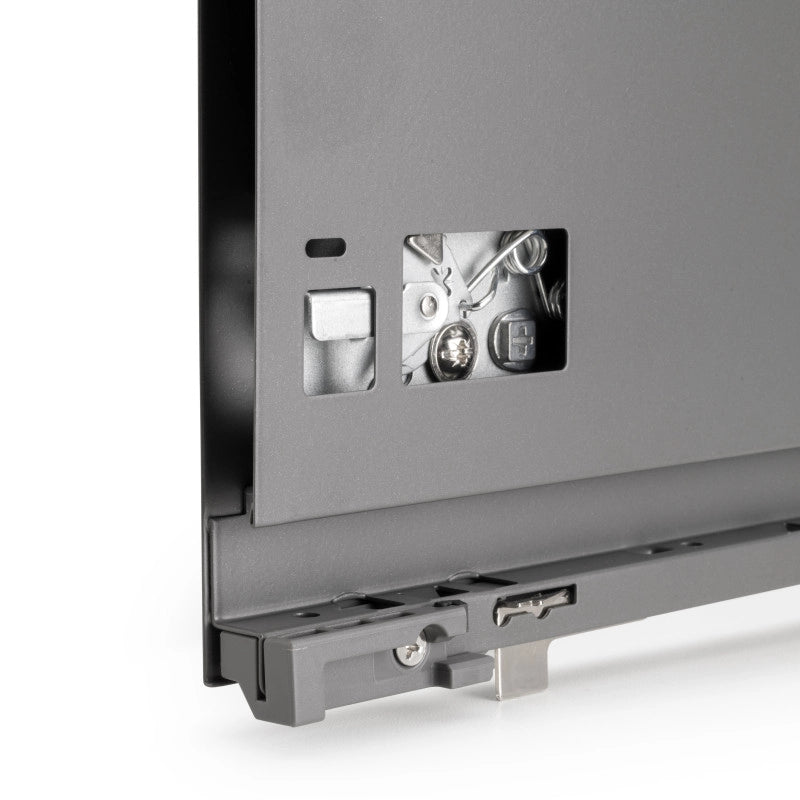 Cassetto esterno Vertex con regolazione 3D altezza 131mm, 40kg, profondità 450mm, Acciaio, Verniciato bianco