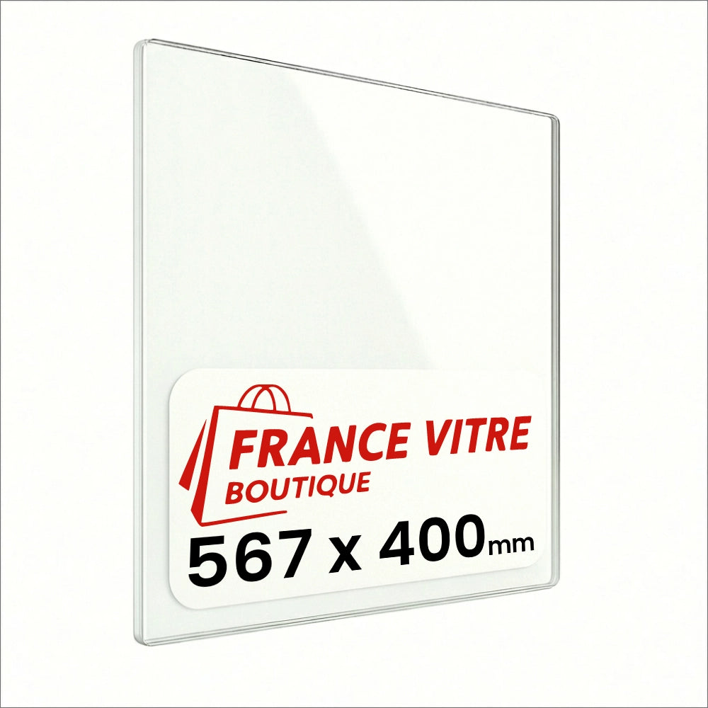 GODIN - modello : chambord - 567 x 400 x 4 mm - Vetro per stufa a legna - vetro camino di ricambio - vetro per caminetto resistente al fuoco - France Vitre