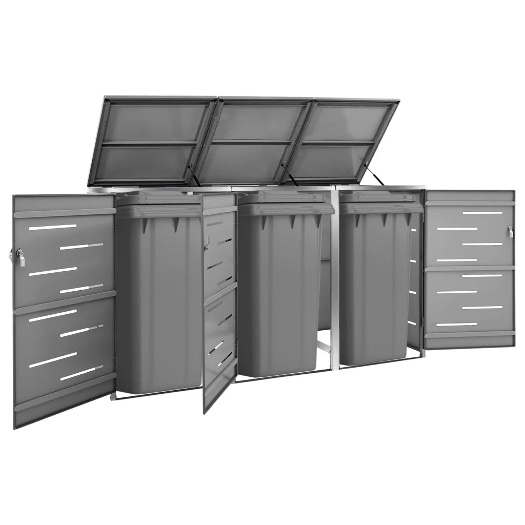 Copribidone per Spazzatura Singolo 69x77,5x112,5cm Acciaio Inox 149556