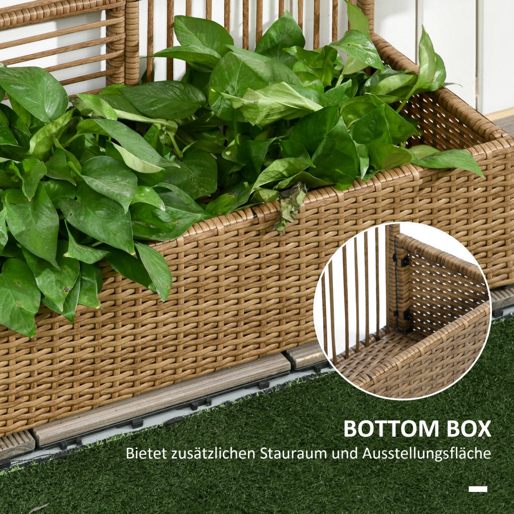 Fioriera con grigliato ¨C Minimal ¨C Polyrattan, sabbia, 103x29x103 cm