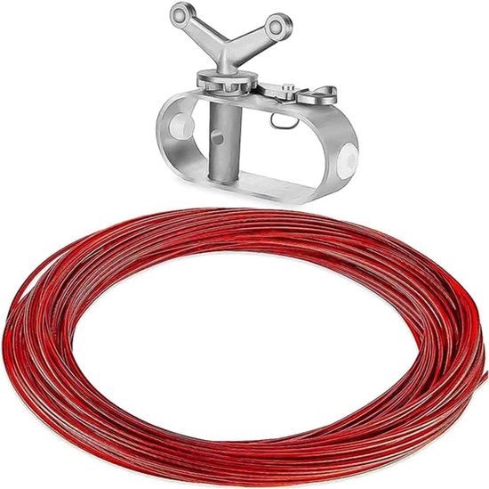 Copertura per piscine copertura cavi e fili - Set di fili e chiavi - 100ft - Morsa per cavi - Fissaggio superficie esterna - Inverno - Adatto a tutti i colori e modelli