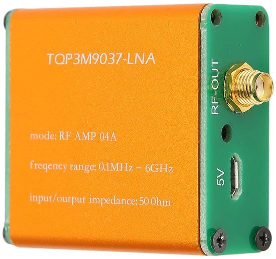 Corona d'Oro - 0,1 MHz-6 GHz Amplificatore - 20 dB Altezza di Guadagno - Bassa Sensibilità - Per Radio FM - Inclusa Batteria Integrata