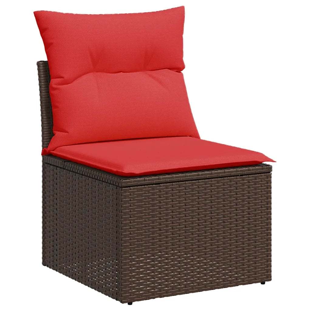 Set Divani da Giardino 5 pz con Cuscini Marrone in Polyrattan 3220123
