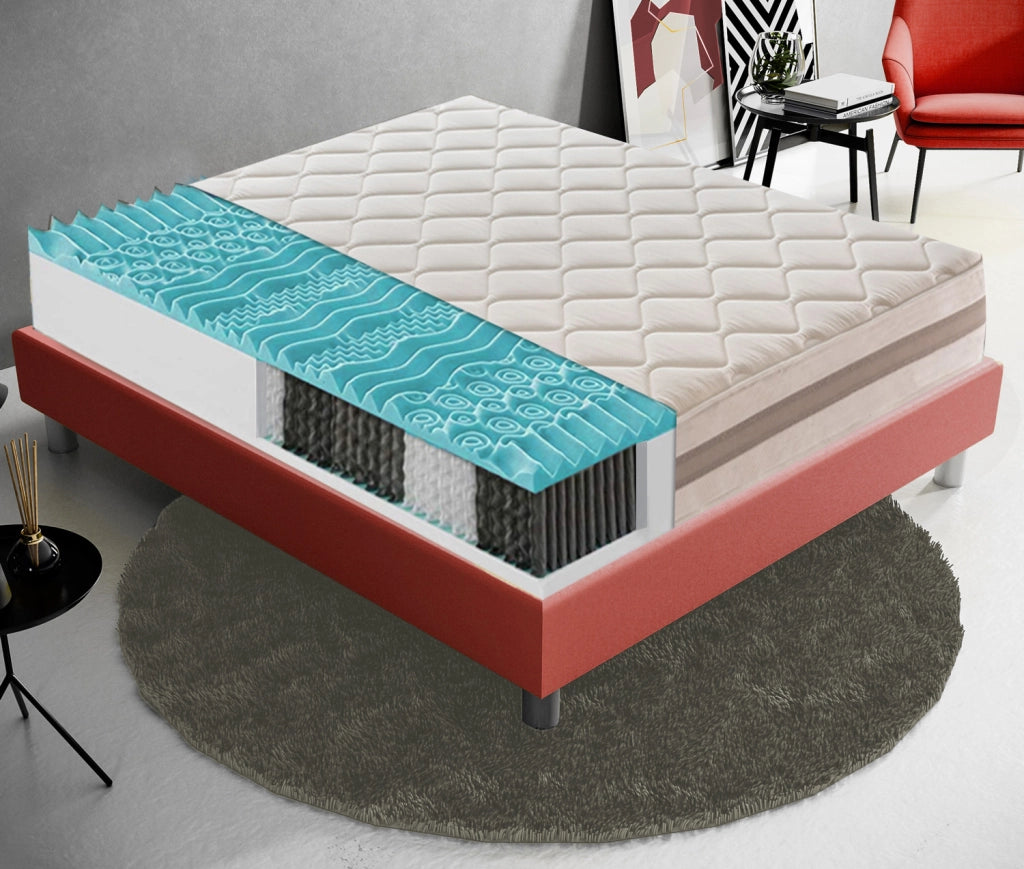 Materasso Piazza e Mezza 120x190 900 Molle insacchettate e memory foam 9 Zone differenziate Altezza 22 cm