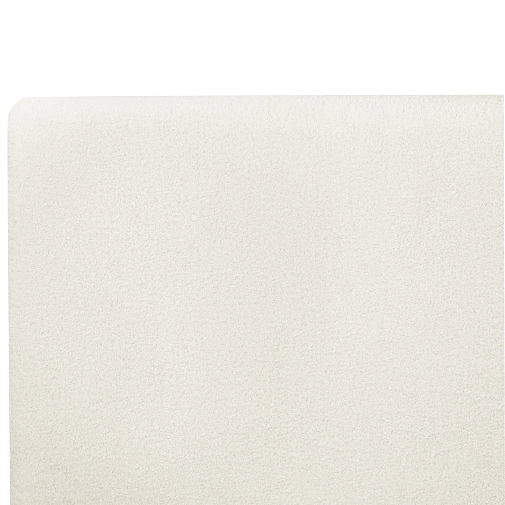 Letto LED in stile giapponese in frassino marrone 180 x 200 cm testata impiallacciata in legno bouclé a basso profilo camera da letto