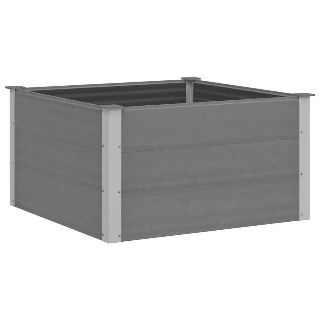 Letto Rialzato da Giardino in WPC 100x100x54 cm Grigio