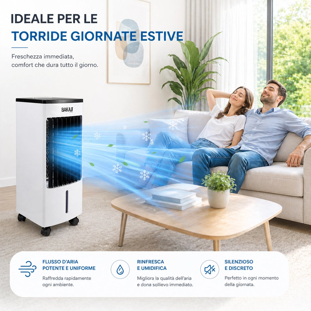 Raffrescatore a Aria 2 Blocchi Refrigeranti Umidificatore Telecomando Air Cooler
