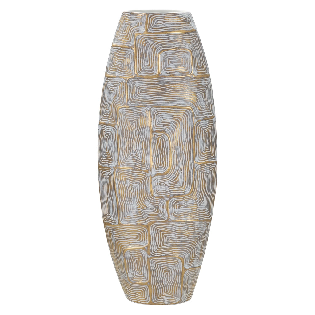 Bamorasi, Vaso Disegni con Linee Geometriche, oro