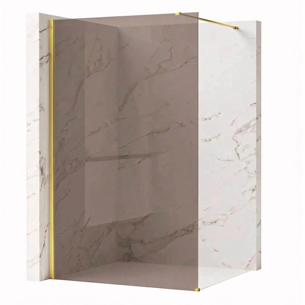 Parete Doccia Rea Flexi Brown / Gold 90