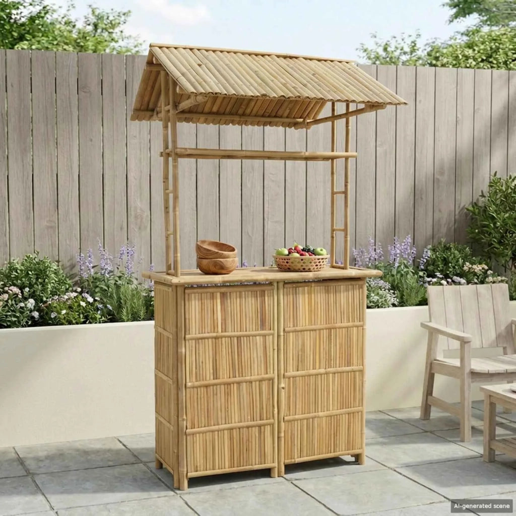 Tavolo da bar da esterno Naturale 115 x 95 x 214 cm Bambù 42028064