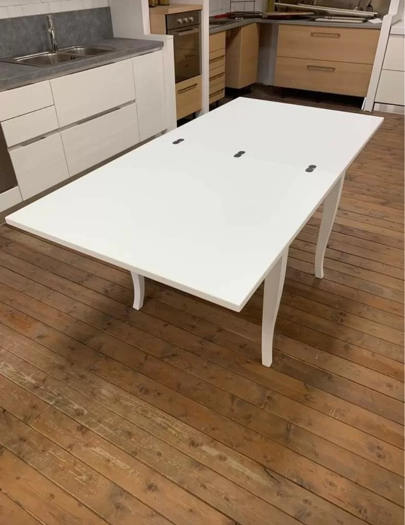 Tavolo a libro classico 100x100 bianco opaco (748) - Mobili 2G