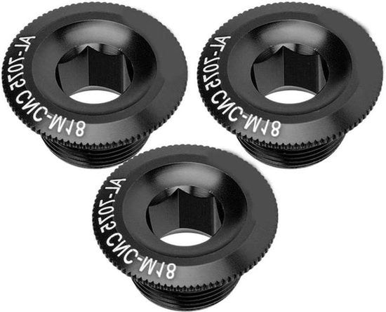 Bouti per Manubrio in Alluminio - 18mm - Viti di Montaggio - Manubrio Bicicletta - Viti e Bulloni - Copertura Manubrio Bicicletta - Adatto per Biciclette - Nero - 3 Pezzi.