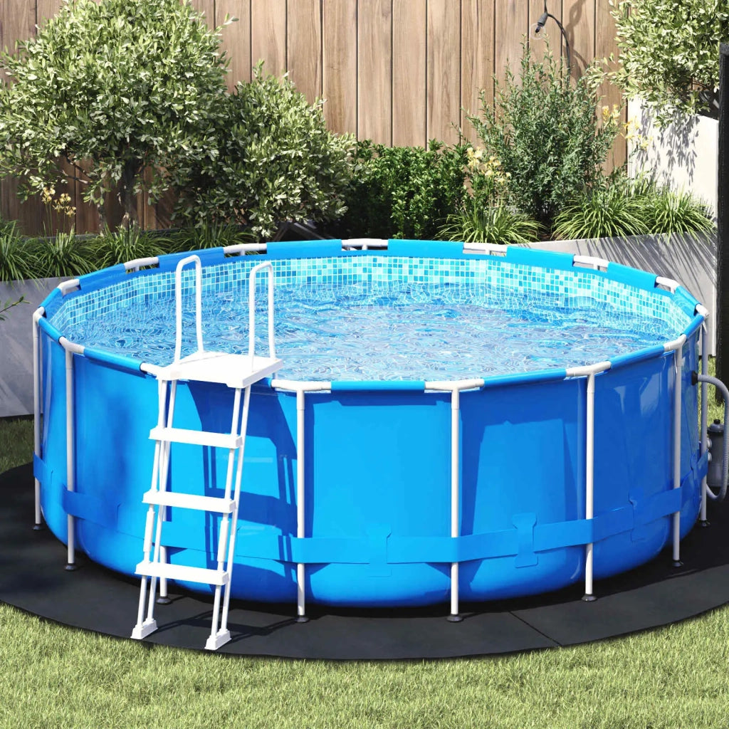 Telo per Fondo Piscina Nero Ø 244 cm Tessuto Non Tessuto 42009112